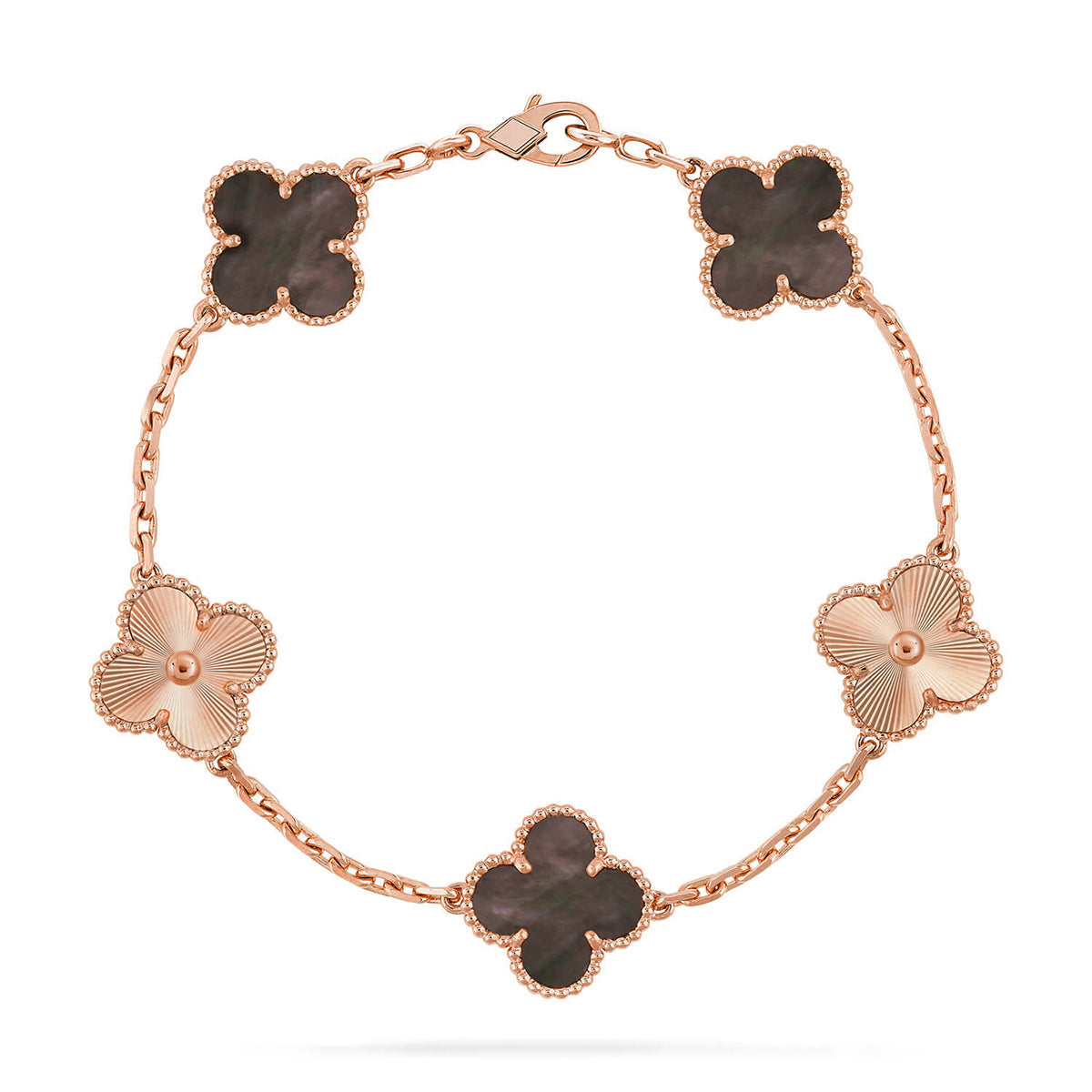 [✨ROSE💎] CLOVER 5 MOTIF GRAY MOP BRACELET COLLECTION