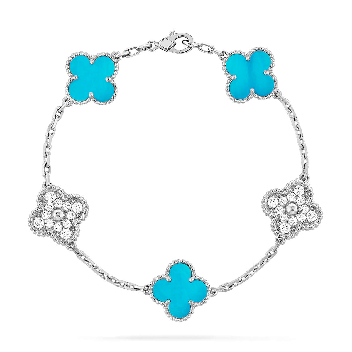 [✨ROSE💎] CLOVER 5 MOTIF TURQUOISE BRACELET COLLECTION