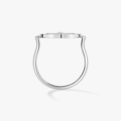 [✨ROSE💎]LUCKY MOVE PAVED SILVER DIAMOND RING
