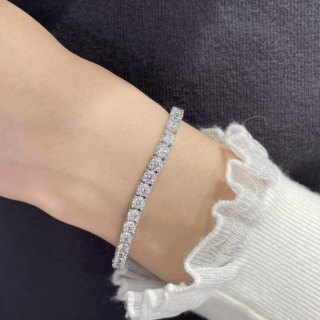 [✨ROSE💎]TENNIS BRACELET WITH FULL DIAMOND SETTING