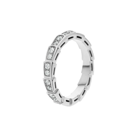 [✨ROSE💎]SERPENTI RING SILVER DIAMOND PAVED 3MM