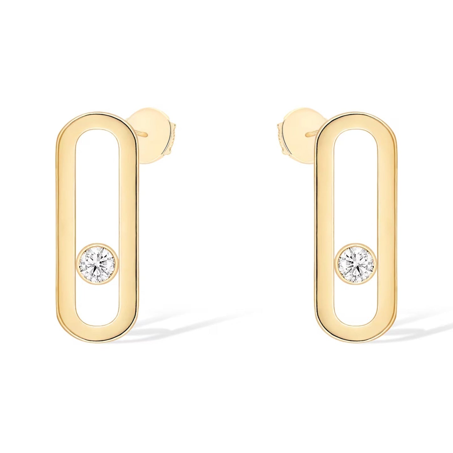 [✨ROSE💎]MOVE UNO SMALL 1 DIAMOND EARRINGS
