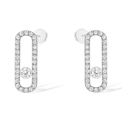 [✨ROSE💎]MOVE UNO STUD DIAMOND PAVED EARRINGS