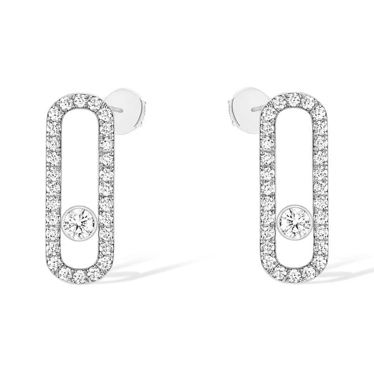 [✨ROSE💎]MOVE UNO STUD DIAMOND PAVED EARRINGS