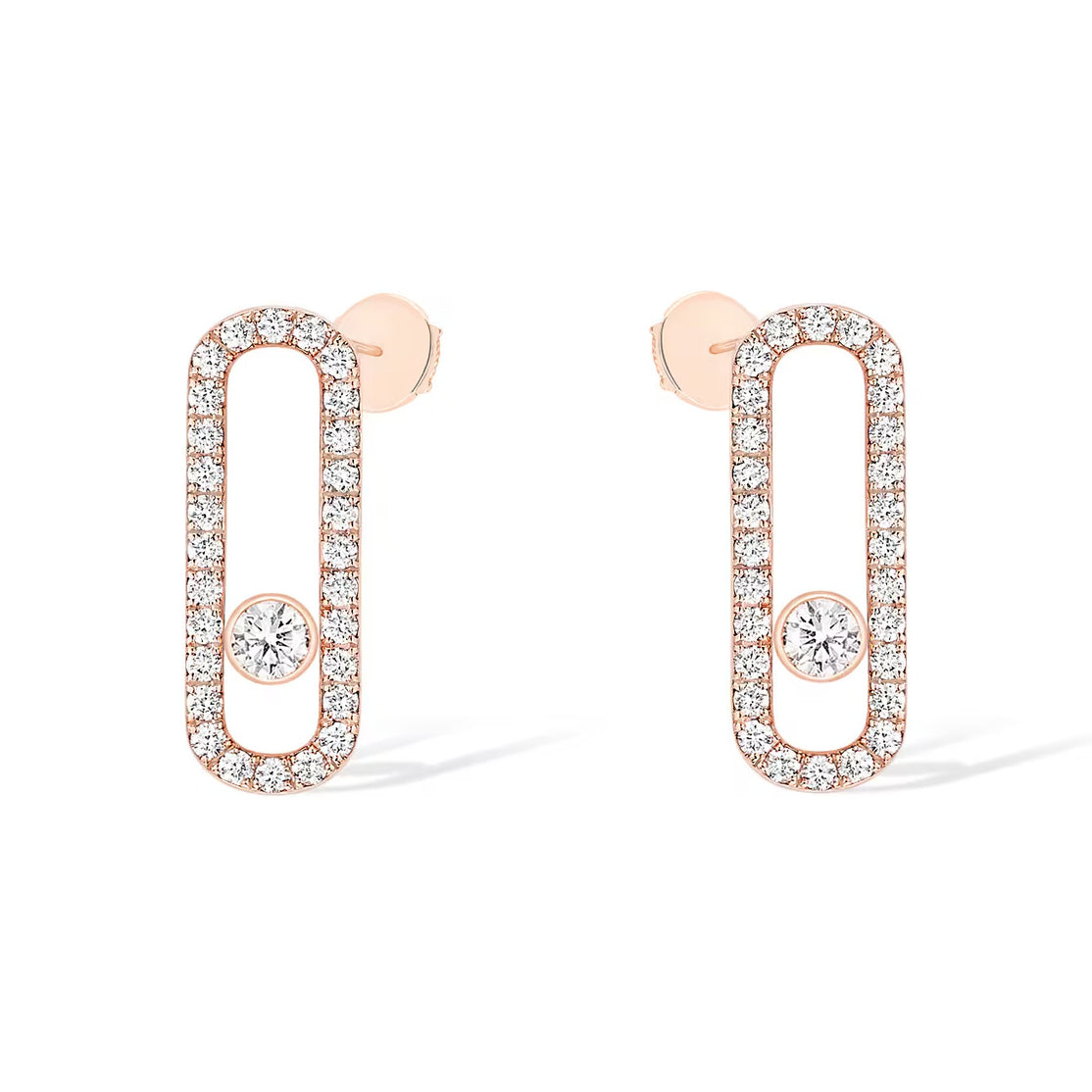 [✨ROSE💎]MOVE UNO STUD DIAMOND PAVED EARRINGS