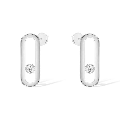 [✨ROSE💎]MOVE UNO SMALL 1 DIAMOND EARRINGS