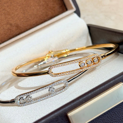 [✨ROSE💎]Move Pavé Diamond Bangle Bracelet M