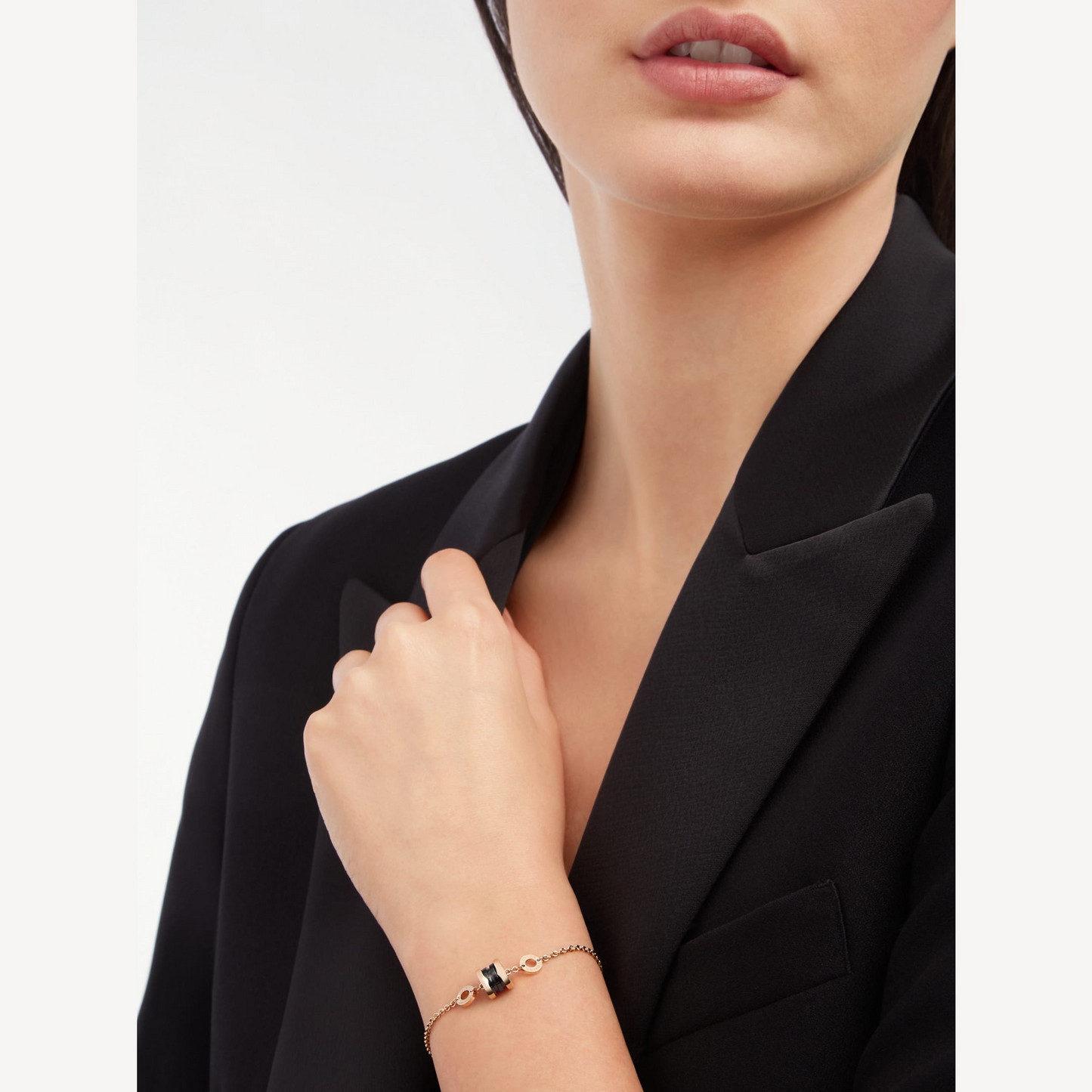 [✨ROSE💎]ZERO 1 SOFT PINK GOLD AND BLACK CERAMIC BRACELET