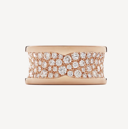 [✨ROSE💎]ZERO 1 WITH PAVED DIAMONDS ON THE SPIRAL RING