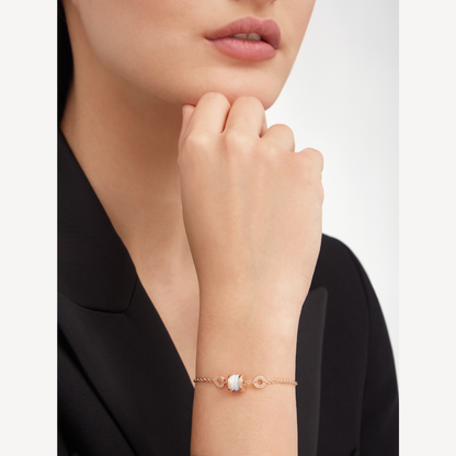 [✨ROSE💎]ZERO 1 SOFT PINK GOLD AND WHITE CERAMIC BRACELET
