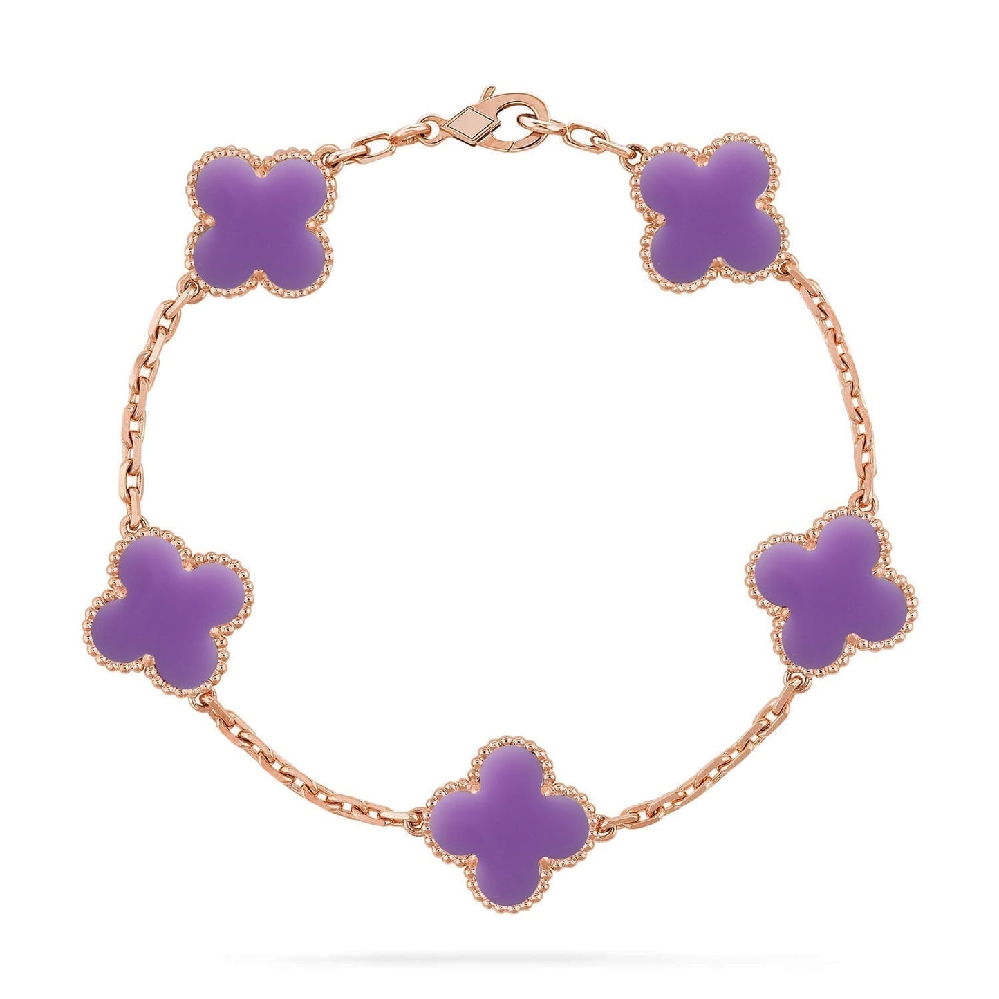 [✨ROSE💎]CLOVER 5 MOTIF LIGHT PURPLE BRACELET COLLECTION