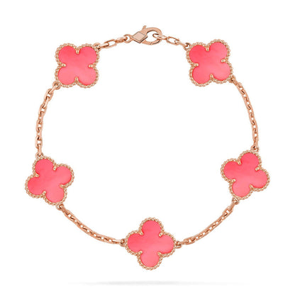 [✨ROSE💎] CLOVER 5 MOTIFS  PINK MOP BRACELET COLLECTION