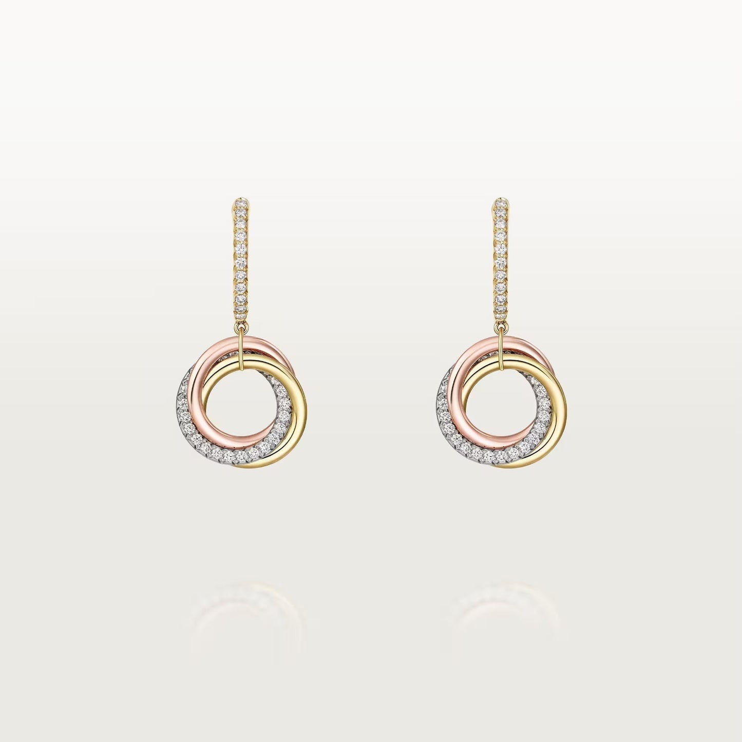 [✨ROSE💎]TRINITY HALF DIAMOND  EARRINGS