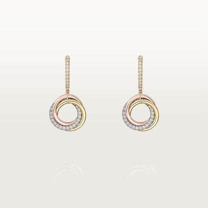[✨ROSE💎]TRINITY HALF DIAMOND  EARRINGS