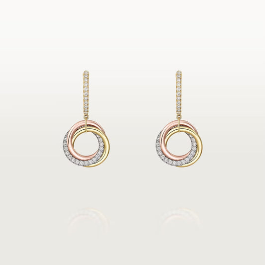 [✨ROSE💎]TRINITY HALF DIAMOND  EARRINGS