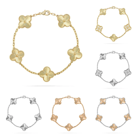 [✨ROSE💎] CLOVER 5 MOTIF LASER BRACELET COLLECTION