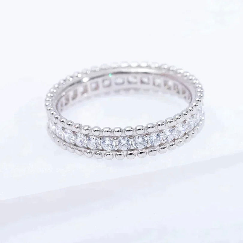 [✨ROSE💎]PERLEE DIAMOND SILVER RING