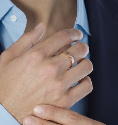 [✨ROSE💎]ALLIANCE LIENS VIDENCE 4MM RING