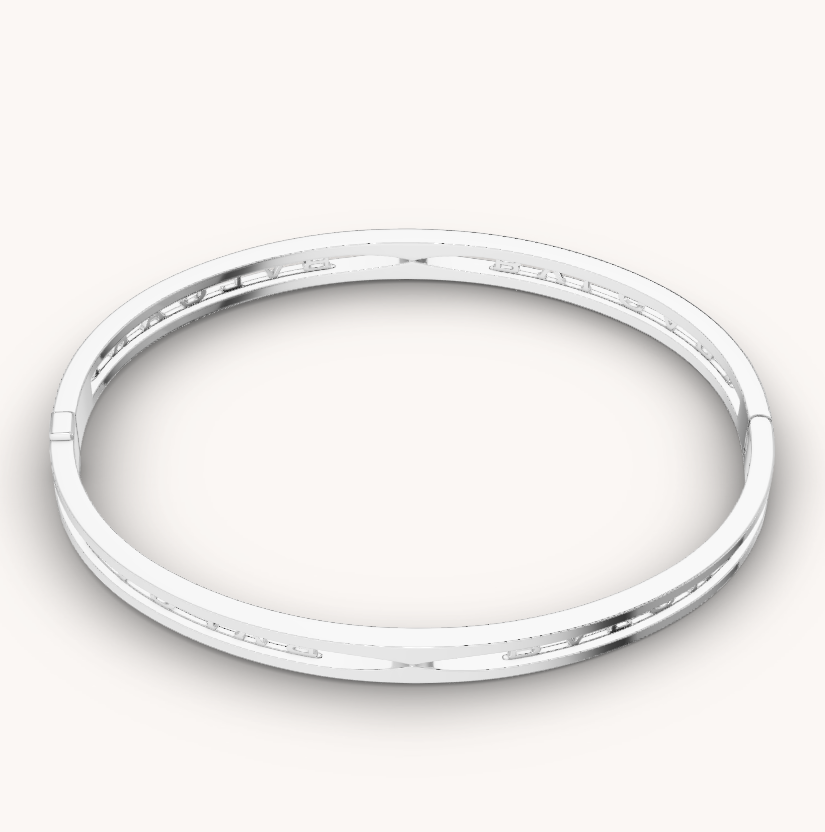 [✨ROSE💎]ZERO 1 SPIRAL LOGO SILVER BRACELET