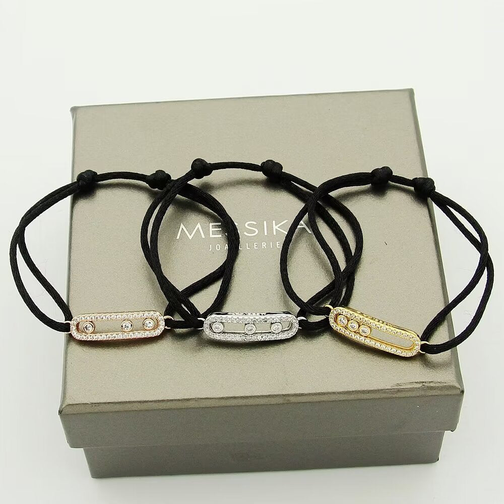 [✨ROSE💎]MK Care(s) pink cord pavé bracelet