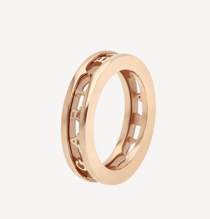 [✨ROSE💎]ZERO 1 ONE-BAND WITH OPENWORK LOGO SPIRAL RING