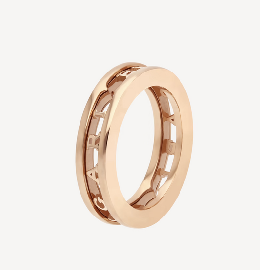 [✨ROSE💎]ZERO 1 ONE-BAND WITH OPENWORK LOGO SPIRAL RING