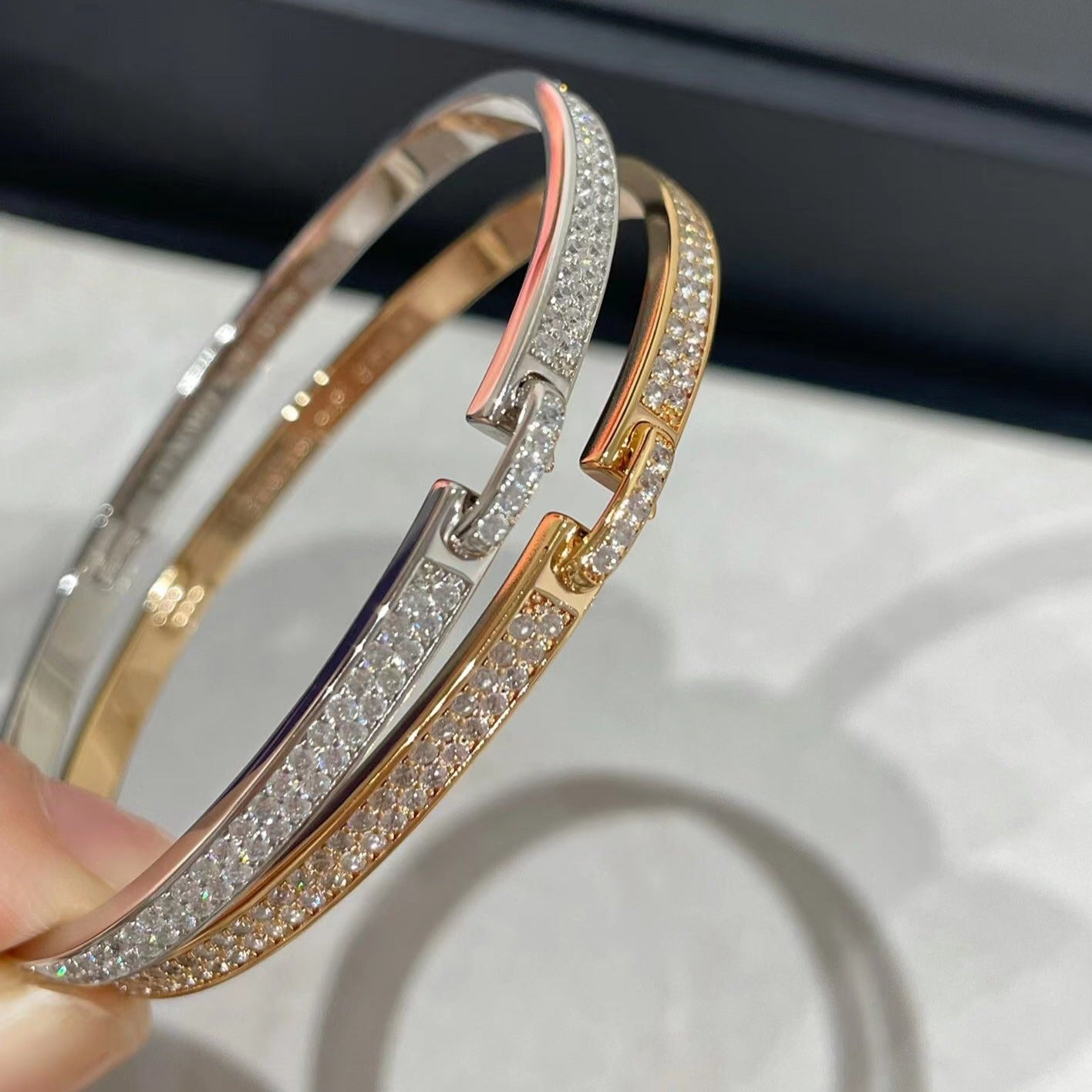 [✨ROSE💎]LIENS VIDENCE DIAMOND PAVED BRACELET