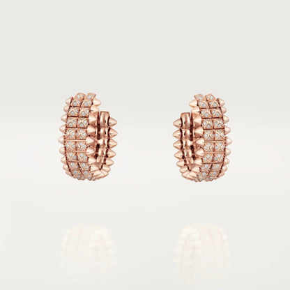 [✨ROSE💎]CLASH 9.2MM FULL DIAMOND DOUBLE ROW EARRINGS
