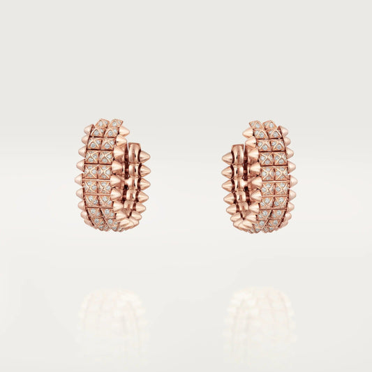 [✨ROSE💎]CLASH 9.2MM FULL DIAMOND DOUBLE ROW EARRINGS