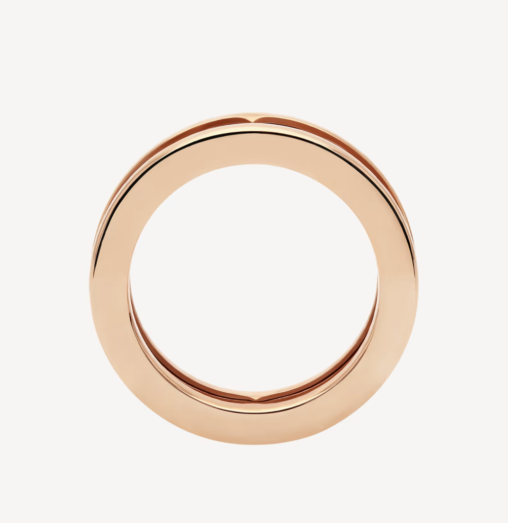 [✨ROSE💎]ZERO 1 ONE-BAND WITH OPENWORK LOGO SPIRAL RING