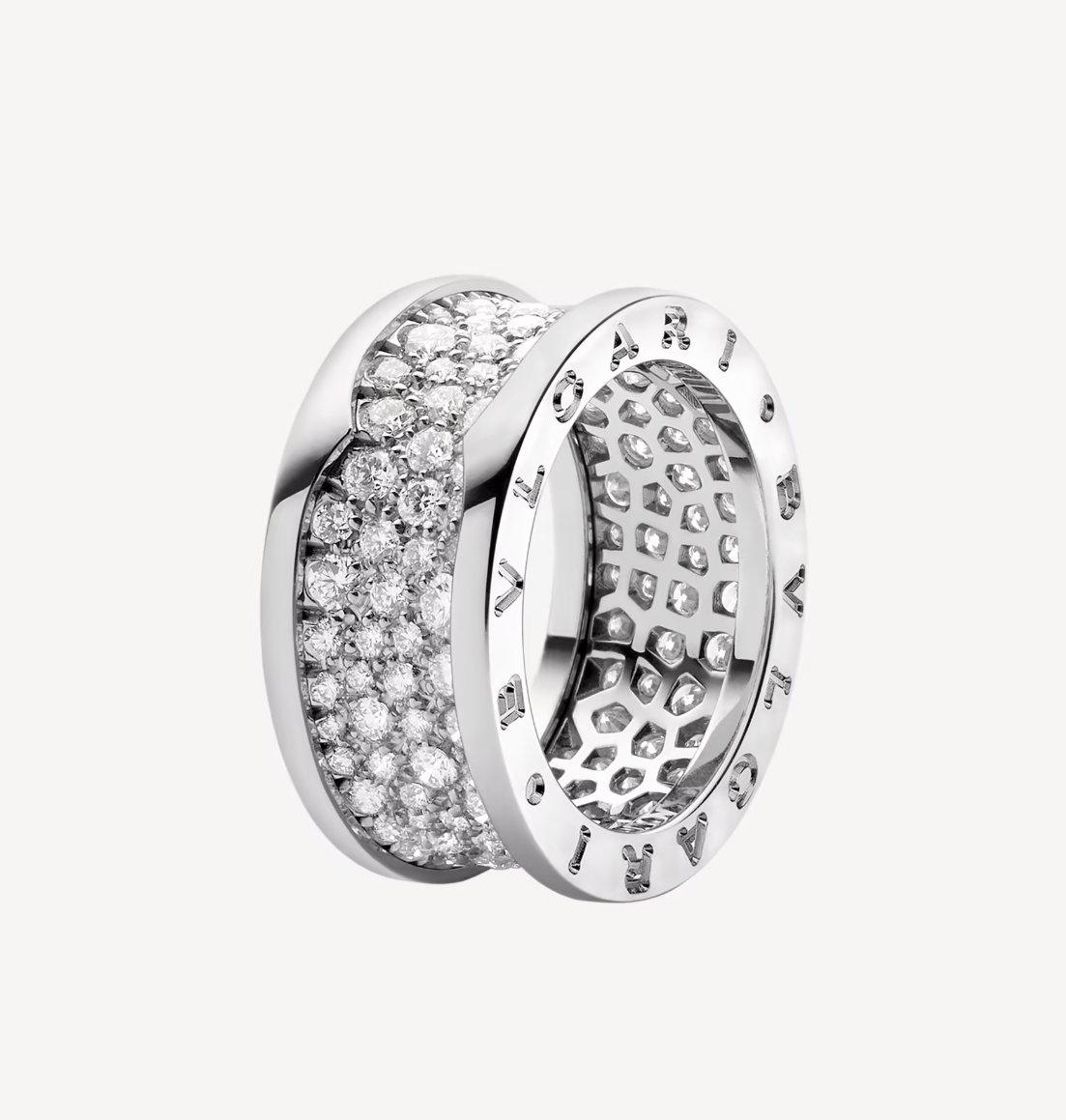 [✨ROSE💎]ZERO 1 WITH PAVED DIAMONDS ON THE SPIRAL RING