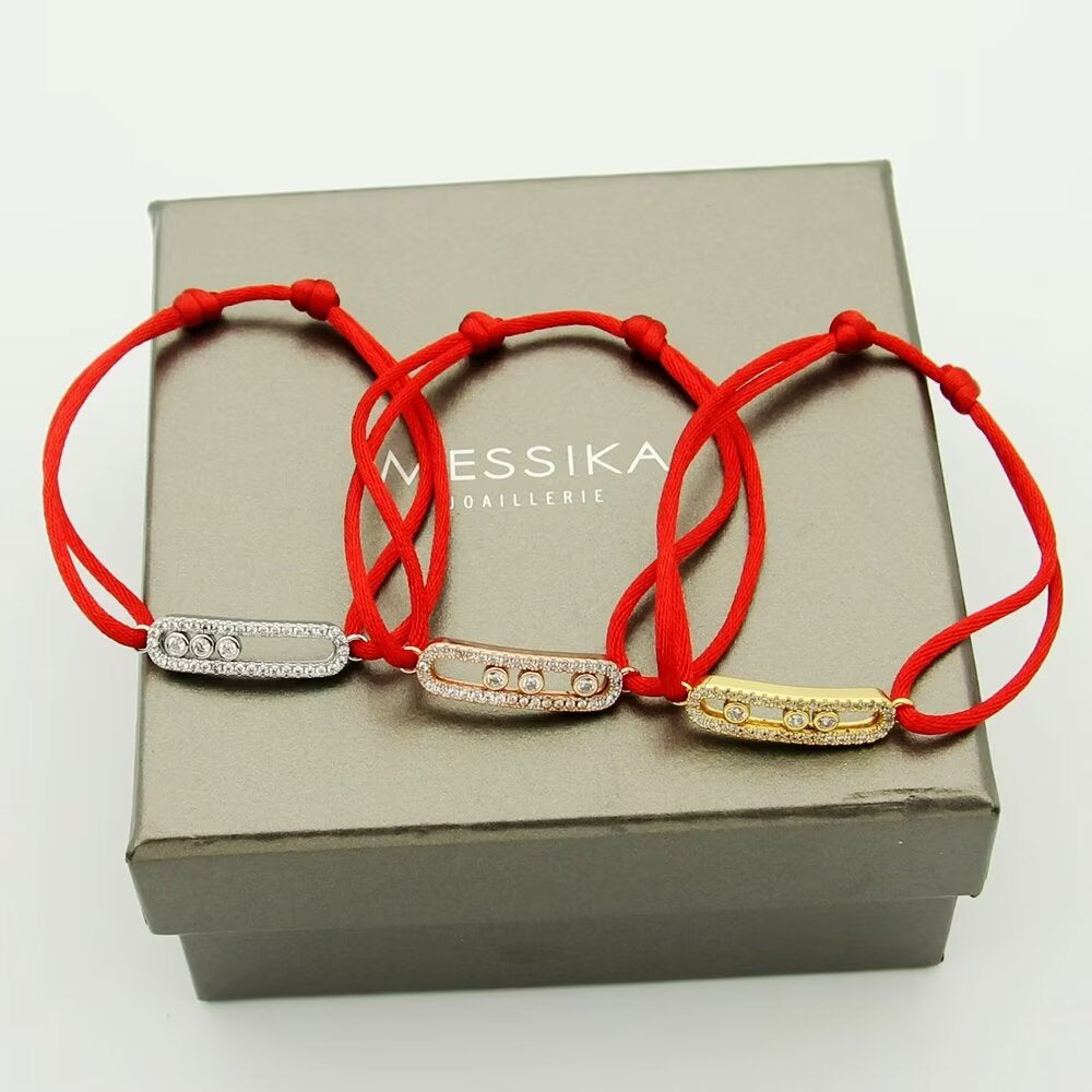 [✨ROSE💎]MK Care(s) pink cord pavé bracelet