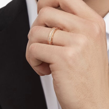 [✨ROSE💎]ZERO 1 ONE-BAND PAVED DIAMONDS ON THE SPIRAL RING