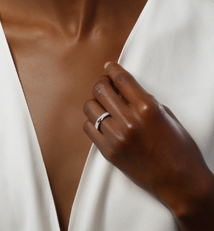 [✨ROSE💎]ALLIANCE LIENS VIDENCE PAVED DIAMOND 4MM RING