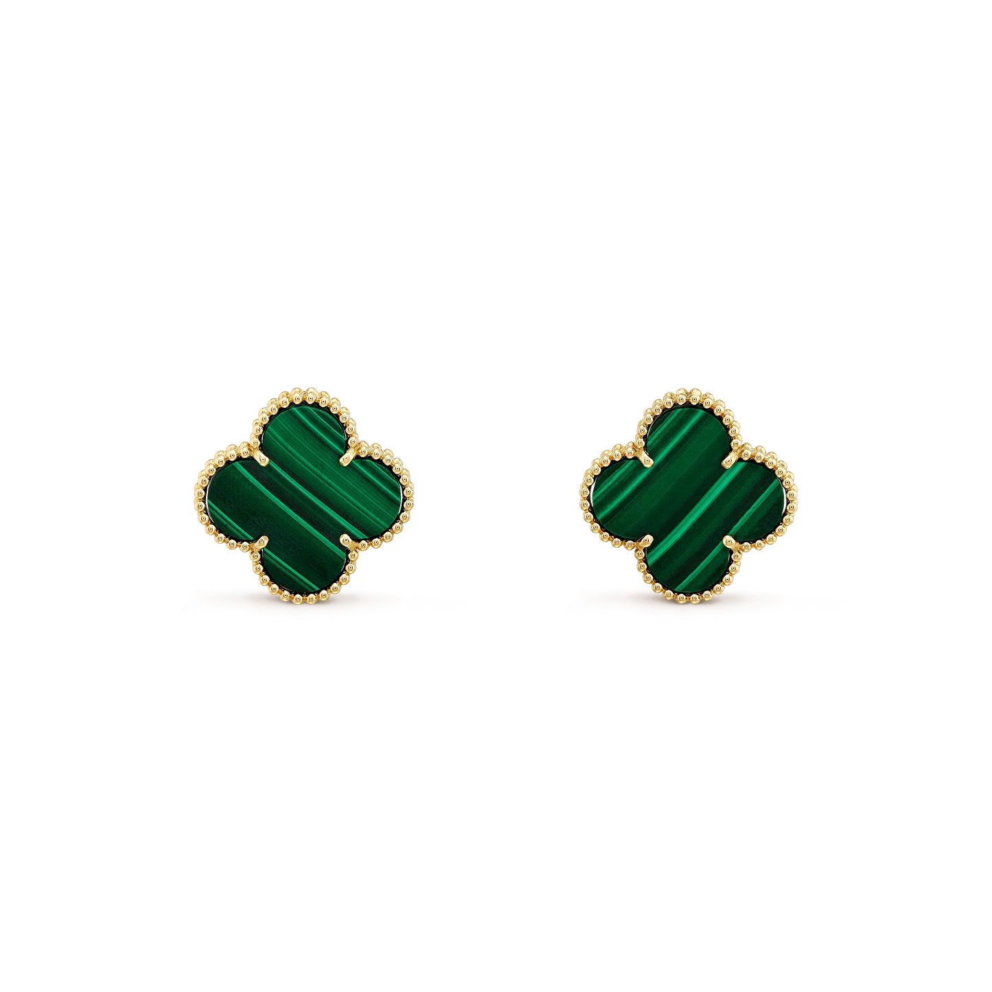 [✨ROSE💎]CLOVER MINI 9.5MM MALACHITE  EARRINGS