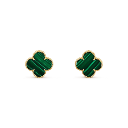 [✨ROSE💎]CLOVER MINI 9.5MM MALACHITE  EARRINGS