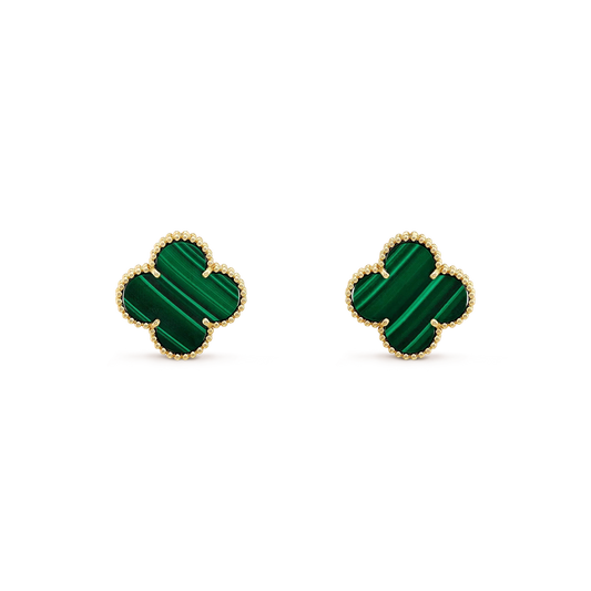 [✨ROSE💎]CLOVER MINI 9.5MM MALACHITE  EARRINGS