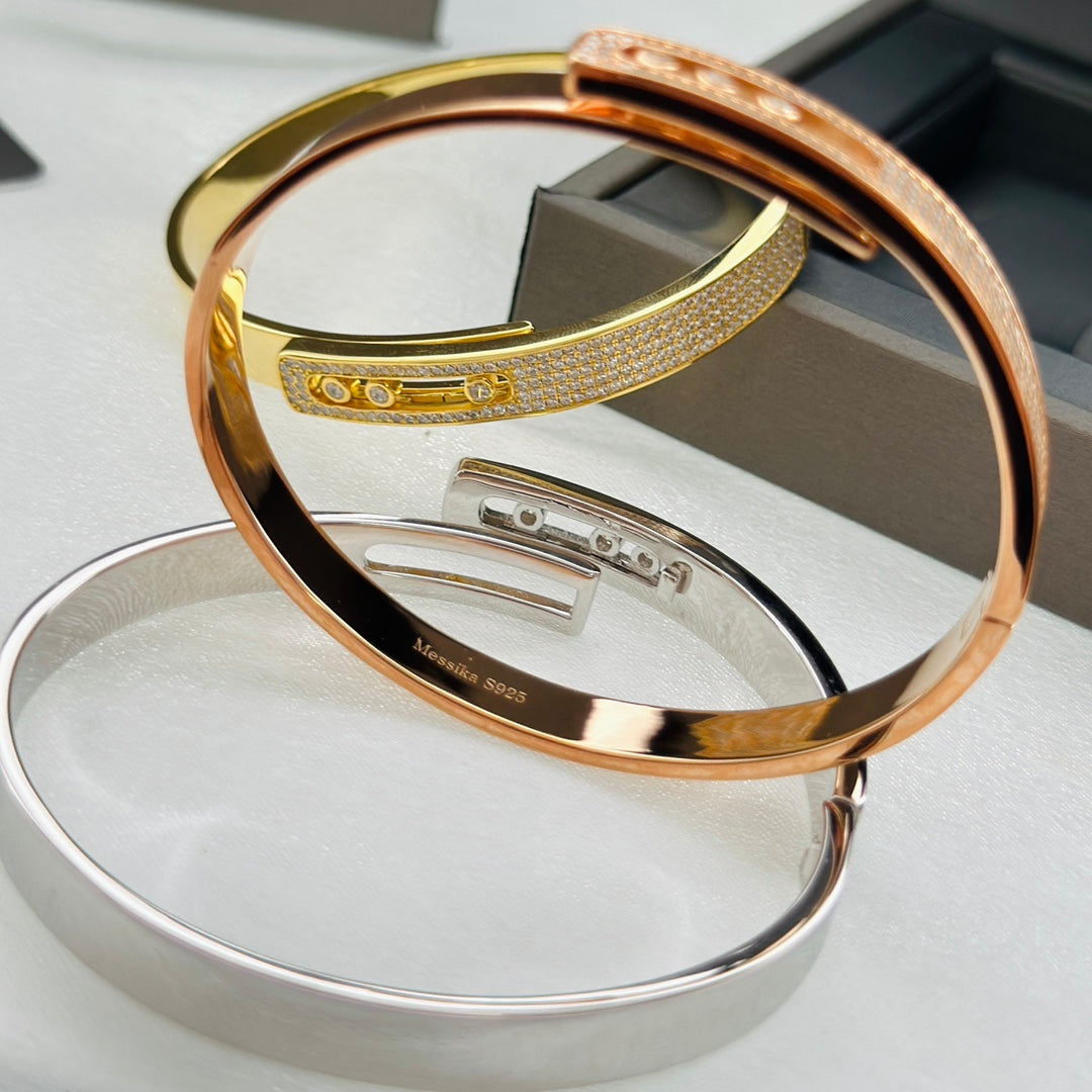 [✨ROSE💎]Move Noa Rose Gold Pavé Diamond Bangle Bracelet
