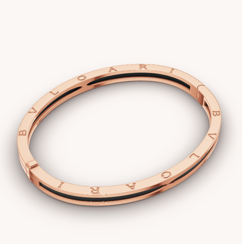[✨ROSE💎]ZERO 1 PINK GOLD WITH BLACK CERAMIC BRACELET