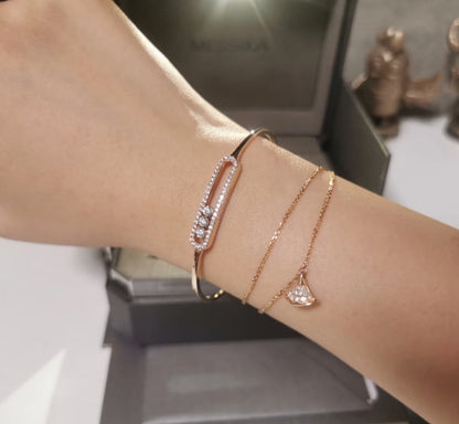 [✨ROSE💎]Move Pavé Diamond Bangle Bracelet M