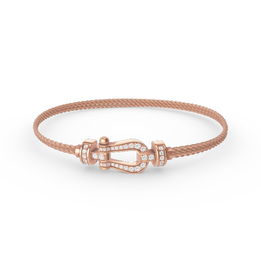 [✨ROSE💎]FORCE SMALL HORSESHOE  DIAMOND CHAIN ROPE BRACELET