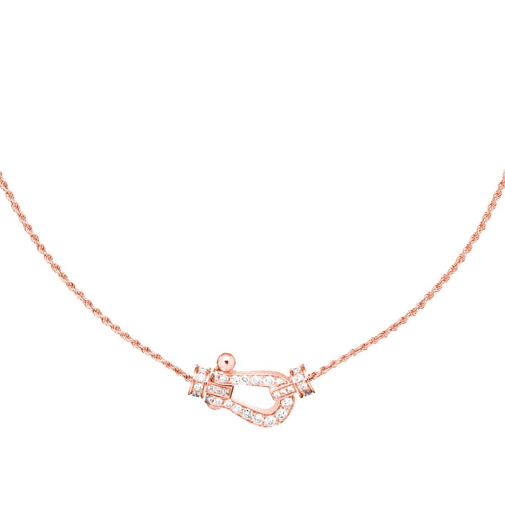 [✨ROSE💎]FORCE 10 PINK GOLD DIAMOND NECKLACE
