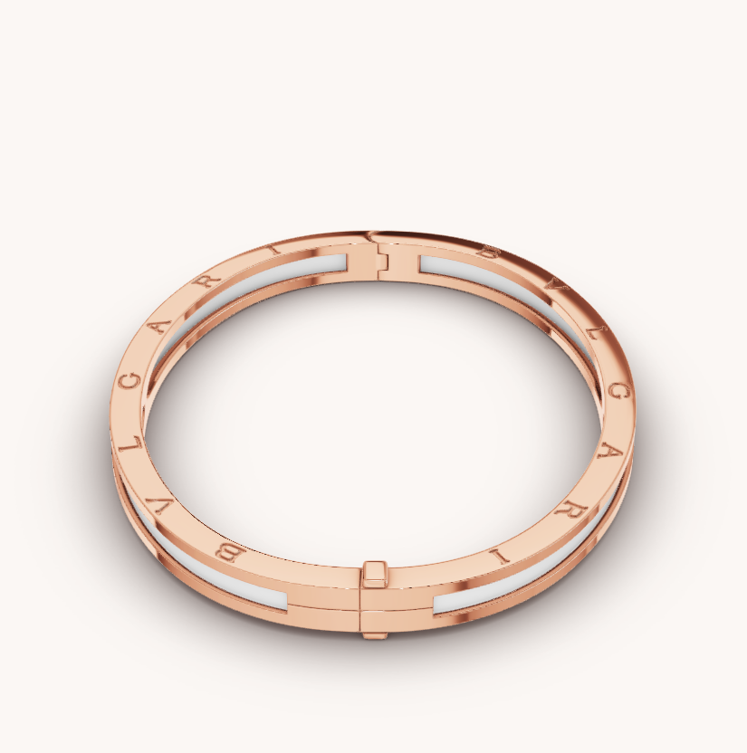 [✨ROSE💎]ZERO 1 PINK GOLD WITH WHITE CERAMIC BRACELET