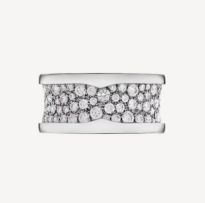 [✨ROSE💎]ZERO 1 WITH PAVED DIAMONDS ON THE SPIRAL RING