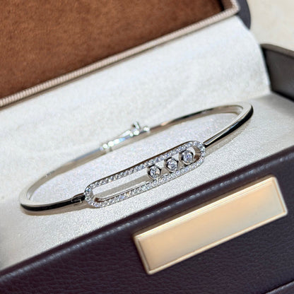 [✨ROSE💎]Move Pavé Diamond Bangle Bracelet M