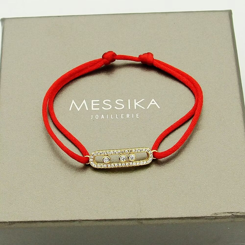 [✨ROSE💎]MK Care(s) pink cord pavé bracelet
