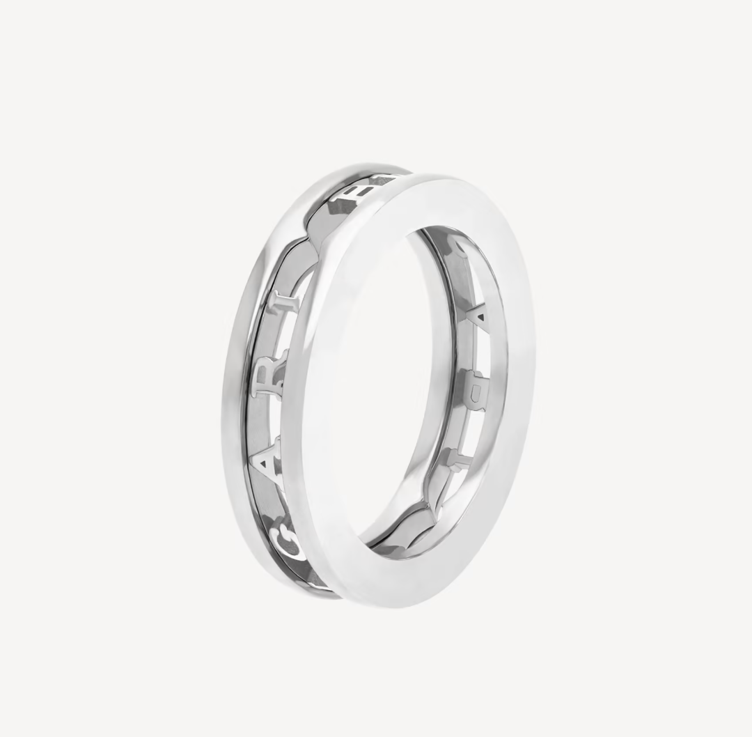 [✨ROSE💎]ZERO 1 ONE-BAND WITH OPENWORK LOGO SPIRAL RING