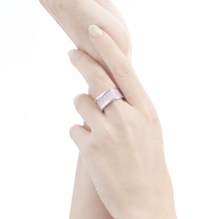 [✨ROSE💎]ZERO 1 WITH PAVED DIAMONDS ON THE SPIRAL RING