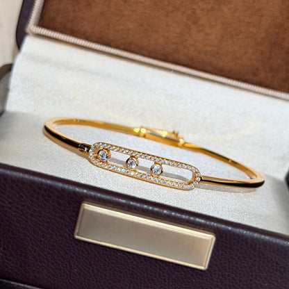 [✨ROSE💎]Move Pavé Diamond Bangle Bracelet M