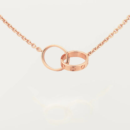 [✨ROSE💎]LOVE DOUBLE RING NECKLACE